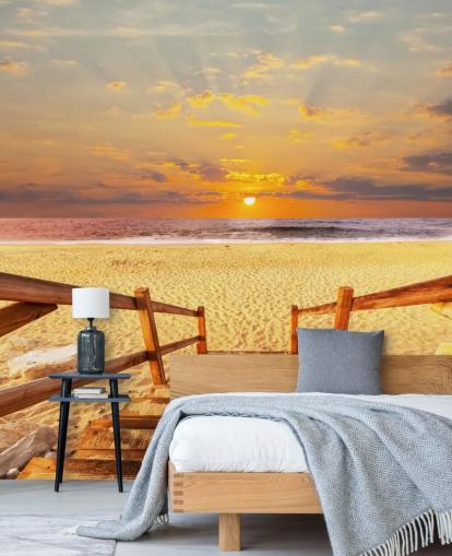 Sunset Boardwalk Beach Wallpaper