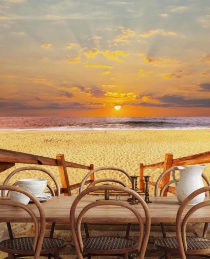 Carta da parati Sunset Boardwalk Beach