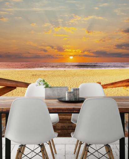 Sunset Boardwalk Beach Taustakuva