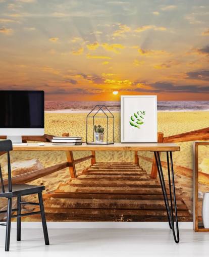 Fondo de pantalla Sunset Boardwalk Beach