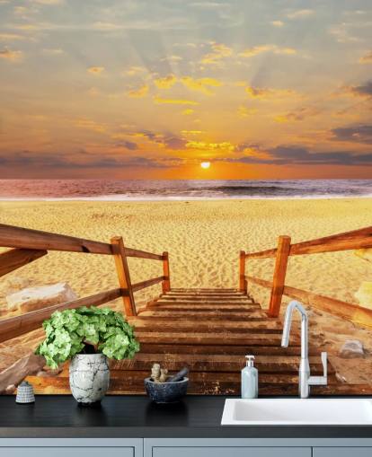 Fond d'écran Sunset Boardwalk Beach