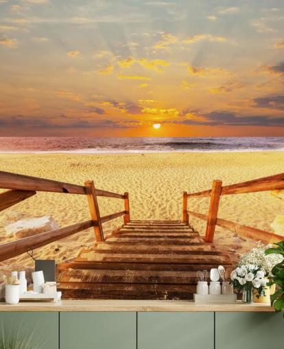 Fondo de pantalla Sunset Boardwalk Beach