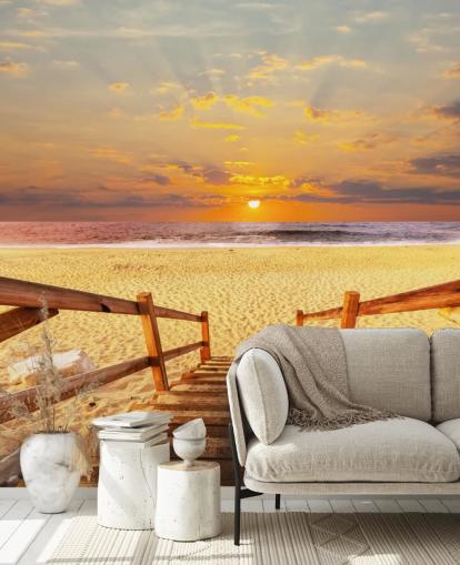 Sonnenuntergang Boardwalk Beach Tapete