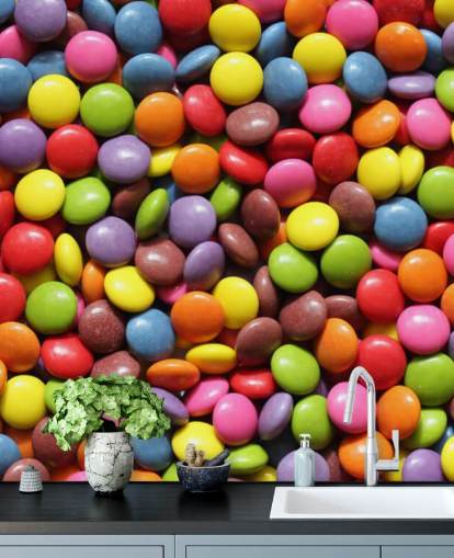 Rainbow Coloured Sweets Wall Mural