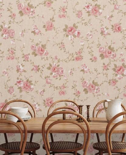 Papel de parede rosa vintage