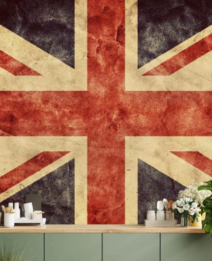 carta da parati murale personalizzata rossa, bianca e blu chiamata Vintage Union Jack per camere da letto o uffici carta da parati murale personalizzata rossa, bianca e blu chiamata Vintage Union Jack per camere da letto o uffici