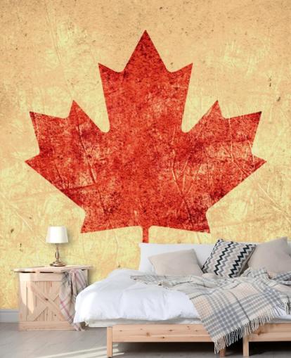 Oude Canadese vlag behang