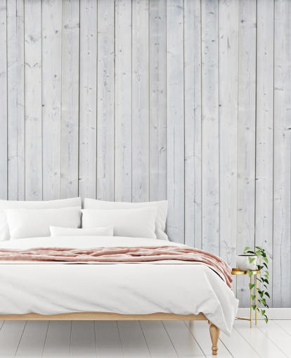 White Wooden Panels Wall Mural White Wooden Panels Wall Mural