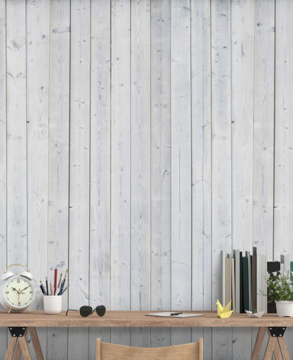 Mural de pared Paneles de madera blanca