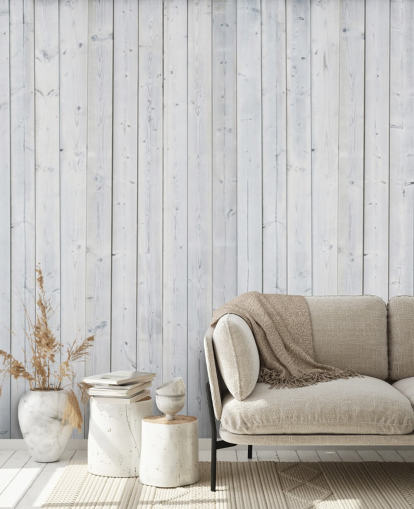 Mural de pared Paneles de madera blanca