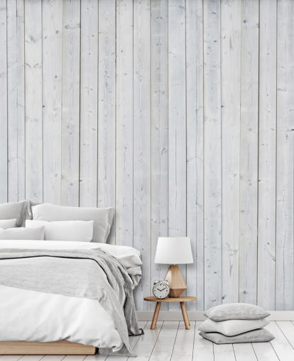 Mural de pared Paneles de madera blanca