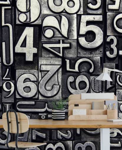 Vintage Printing Numbers Wallpaper