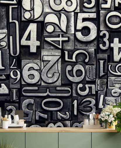 Papel pintado de números de impresión vintage
