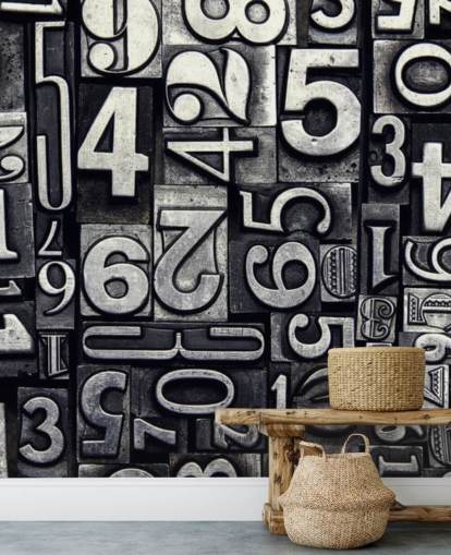 Vintage Printing Numbers Wallpaper
