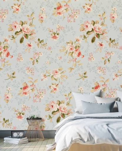 Rosa Rose auf blauem Hintergrund Wallpaper