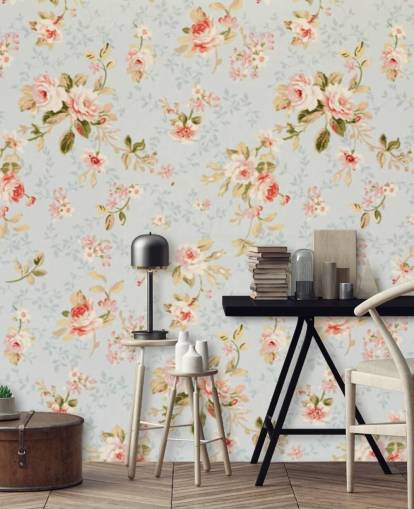 Rose Floral Tapestry Pink Rose Wallpaper
