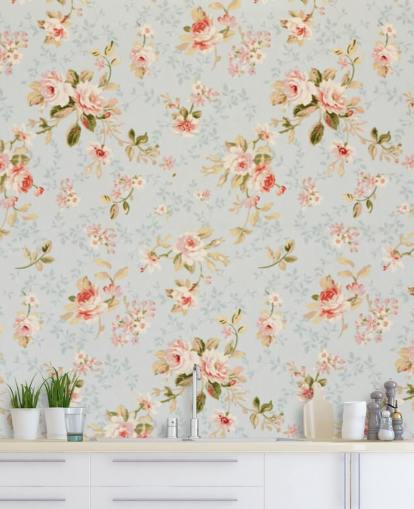 Pink Rose on Blue Background Wallpaper