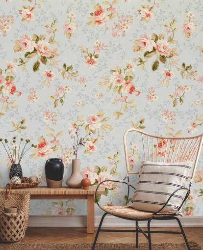 Pink Rose on Blue Background Wallpaper Pink Rose on Blue Background Wallpaper