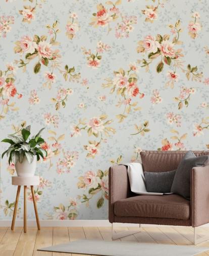 Rose Floral Tapestry Pink Rose Wallpaper