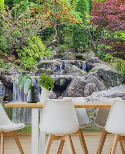 Japanese Waterfall Garden Wall Mural