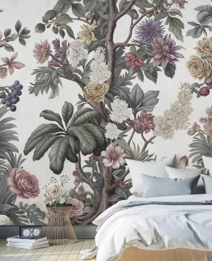 mural de papel de parede de jardim chamado Bountiful Garden II de Marina Stupakova para quartos e salas de estar