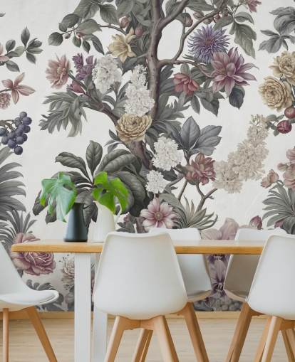 garden wallpaper mural called Bountiful Garden II by Marina Stupakova for bedrooms and living rooms