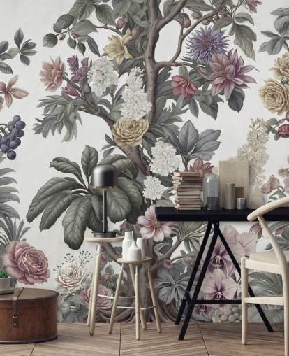 garden wallpaper mural called Bountiful Garden II by Marina Stupakova for bedrooms and living rooms