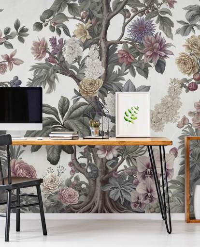garden wallpaper mural called Bountiful Garden II by Marina Stupakova for bedrooms and living rooms