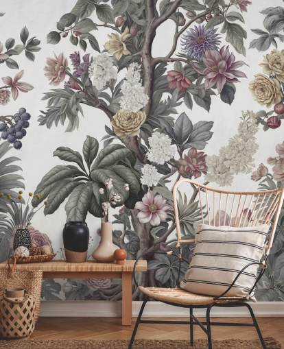 tuinbehang muurschildering genaamd Bountiful Garden II van Marina Stupakova voor slaapkamers en woonkamers tuinbehang muurschildering genaamd Bountiful Garden II van Marina Stupakova voor slaapkamers en woonkamers