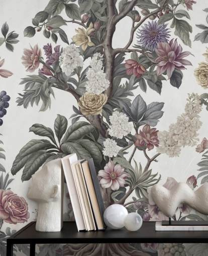 tuinbehang muurschildering genaamd Bountiful Garden II van Marina Stupakova voor slaapkamers en woonkamers tuinbehang muurschildering genaamd Bountiful Garden II van Marina Stupakova voor slaapkamers en woonkamers