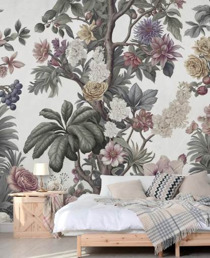 papier peint mural de jardin appelé Bountiful Garden II de Marina Stupakova pour les chambres et les salons