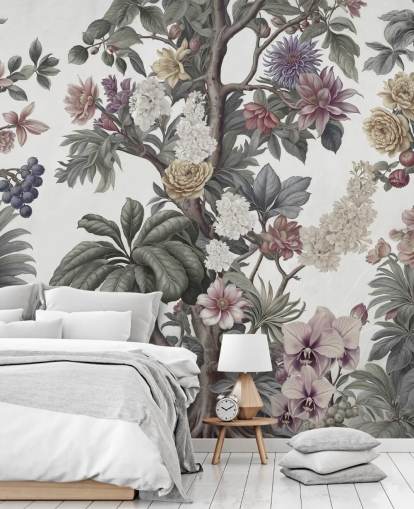 garden wallpaper mural called Bountiful Garden II by Marina Stupakova for bedrooms and living rooms