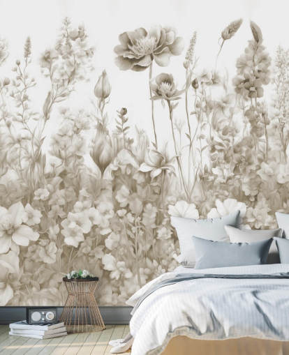 floral wallpaper mural called Flowers of My Soul by Marina Stupakova 