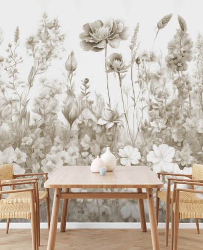 floral wallpaper mural called Flowers of My Soul by Marina Stupakova 