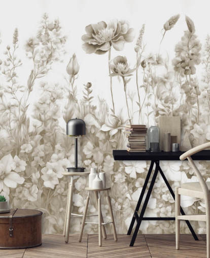 floral wallpaper mural called Flowers of My Soul by Marina Stupakova 