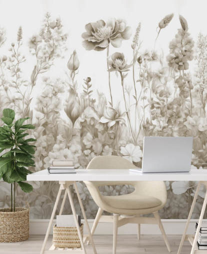 floral wallpaper mural called Flowers of My Soul by Marina Stupakova 