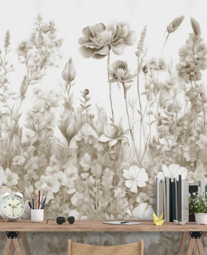 floral wallpaper mural called Flowers of My Soul by Marina Stupakova 