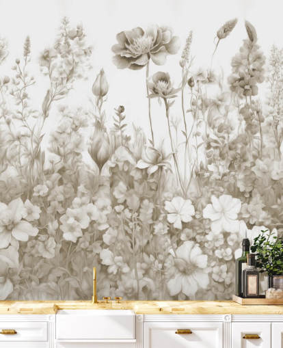 floral wallpaper mural called Flowers of My Soul by Marina Stupakova 