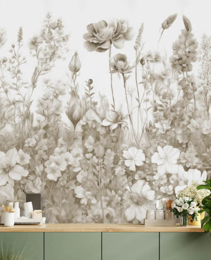 floral wallpaper mural called Flowers of My Soul by Marina Stupakova 