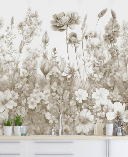 floral wallpaper mural called Flowers of My Soul by Marina Stupakova floral wallpaper mural called Flowers of My Soul by Marina Stupakova