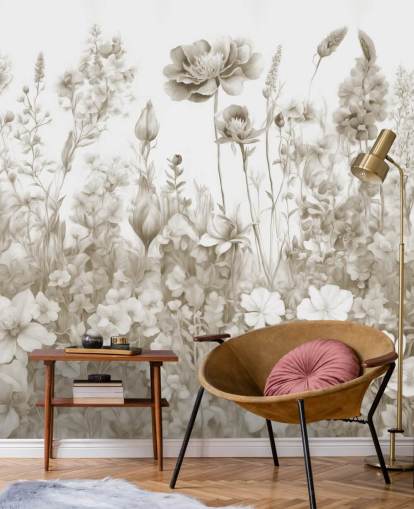 floral wallpaper mural called Flowers of My Soul by Marina Stupakova 