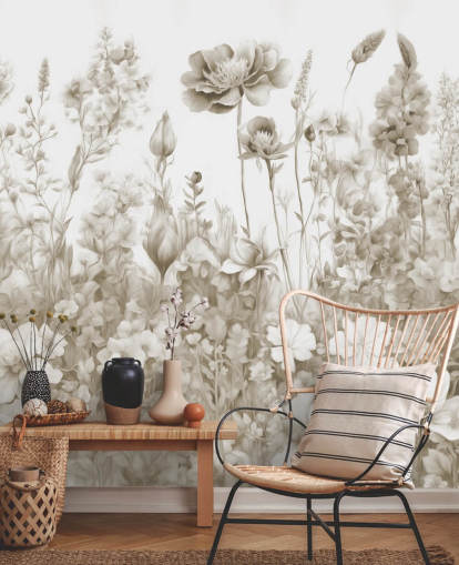 floral wallpaper mural called Flowers of My Soul by Marina Stupakova 