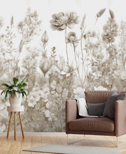 floral wallpaper mural called Flowers of My Soul by Marina Stupakova 