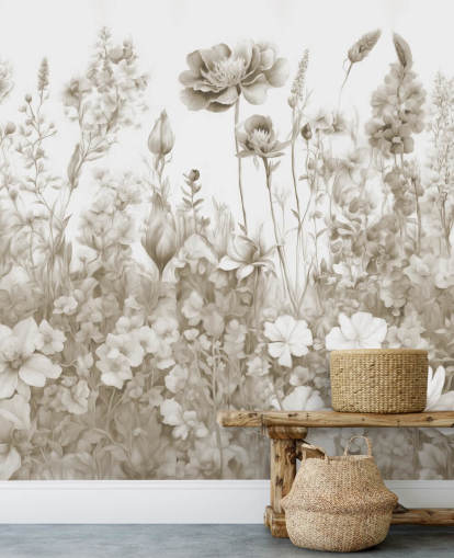 bloemenbehang met de naam Flowers of My Soul van Marina Stupakova 