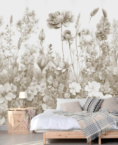 floral wallpaper mural called Flowers of My Soul by Marina Stupakova 