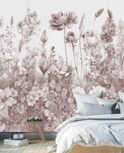floral wallpaper mural called Flowers of My Soul II by Marina Stupakova for bedrooms and bathrooms floral wallpaper mural called Flowers of My Soul II by Marina Stupakova for bedrooms and bathrooms