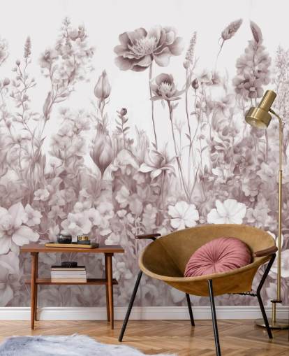 floral wallpaper mural called Flowers of My Soul II by Marina Stupakova for bedrooms and bathrooms floral wallpaper mural called Flowers of My Soul II by Marina Stupakova for bedrooms and bathrooms