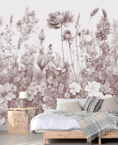 floral wallpaper mural called Flowers of My Soul II by Marina Stupakova for bedrooms and bathrooms floral wallpaper mural called Flowers of My Soul II by Marina Stupakova for bedrooms and bathrooms