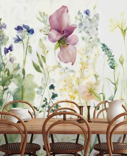 floral wallpaper mural called The Softness of Heart by Marina Stupakova for bedrooms, living rooms and dining rooms