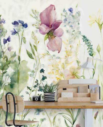 floral wallpaper mural called The Softness of Heart by Marina Stupakova for bedrooms, living rooms and dining rooms